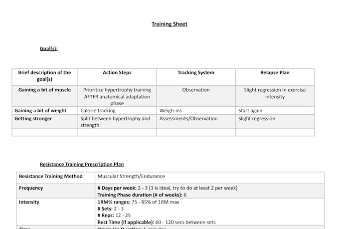 create professional workout plans and fitness coaching